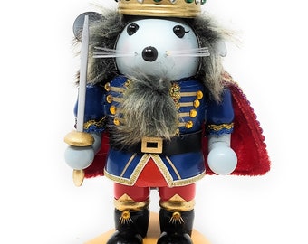 Christmas Wood 7.5" Mouse on Cheese Soldier Nutcracker - Personalized