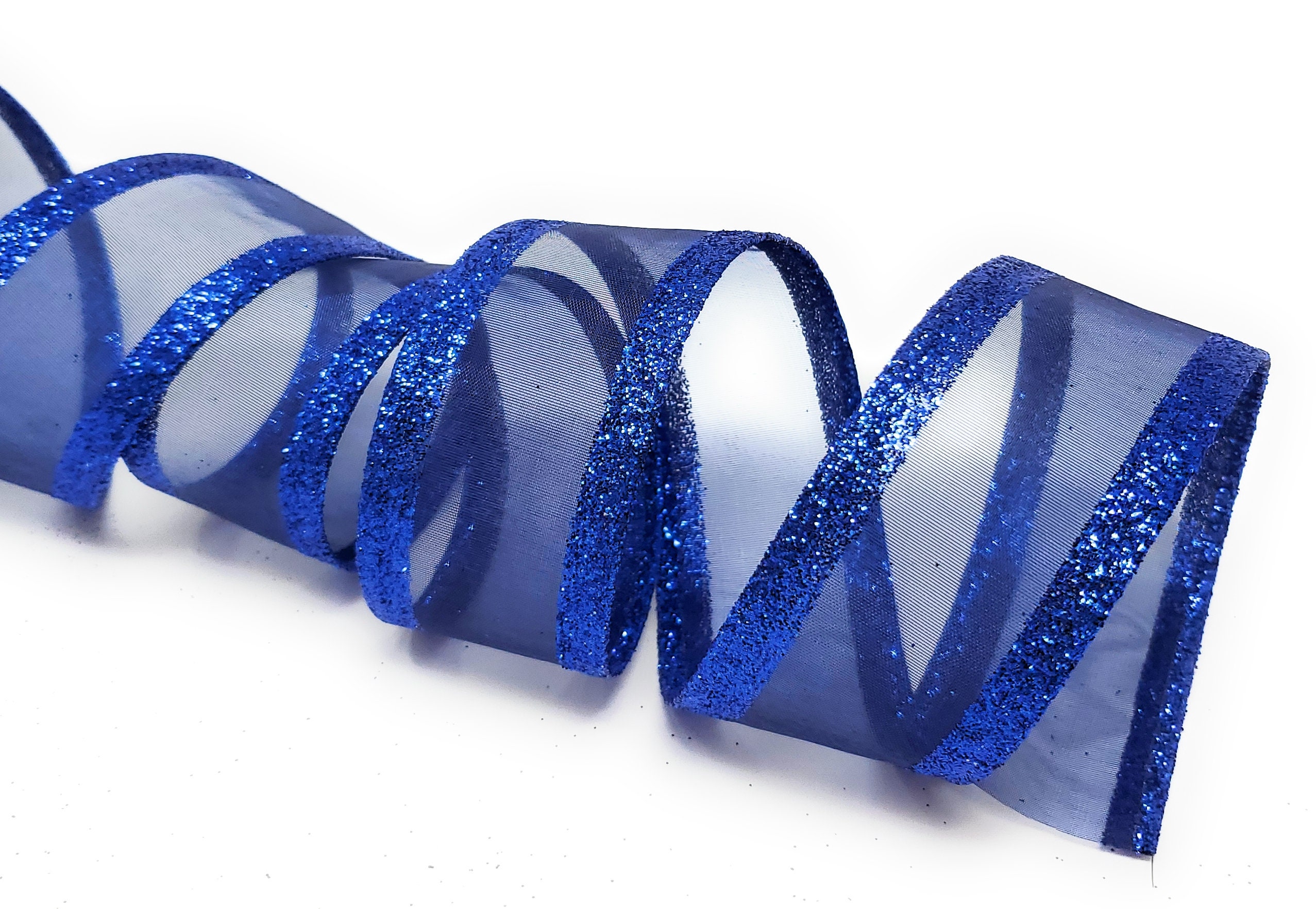 [RIBBONBIT] / ☆ RBB Scrunchie / Navy Pack of 2 Knotted Bow Hair Scrunchies Elastic Hair Scarf