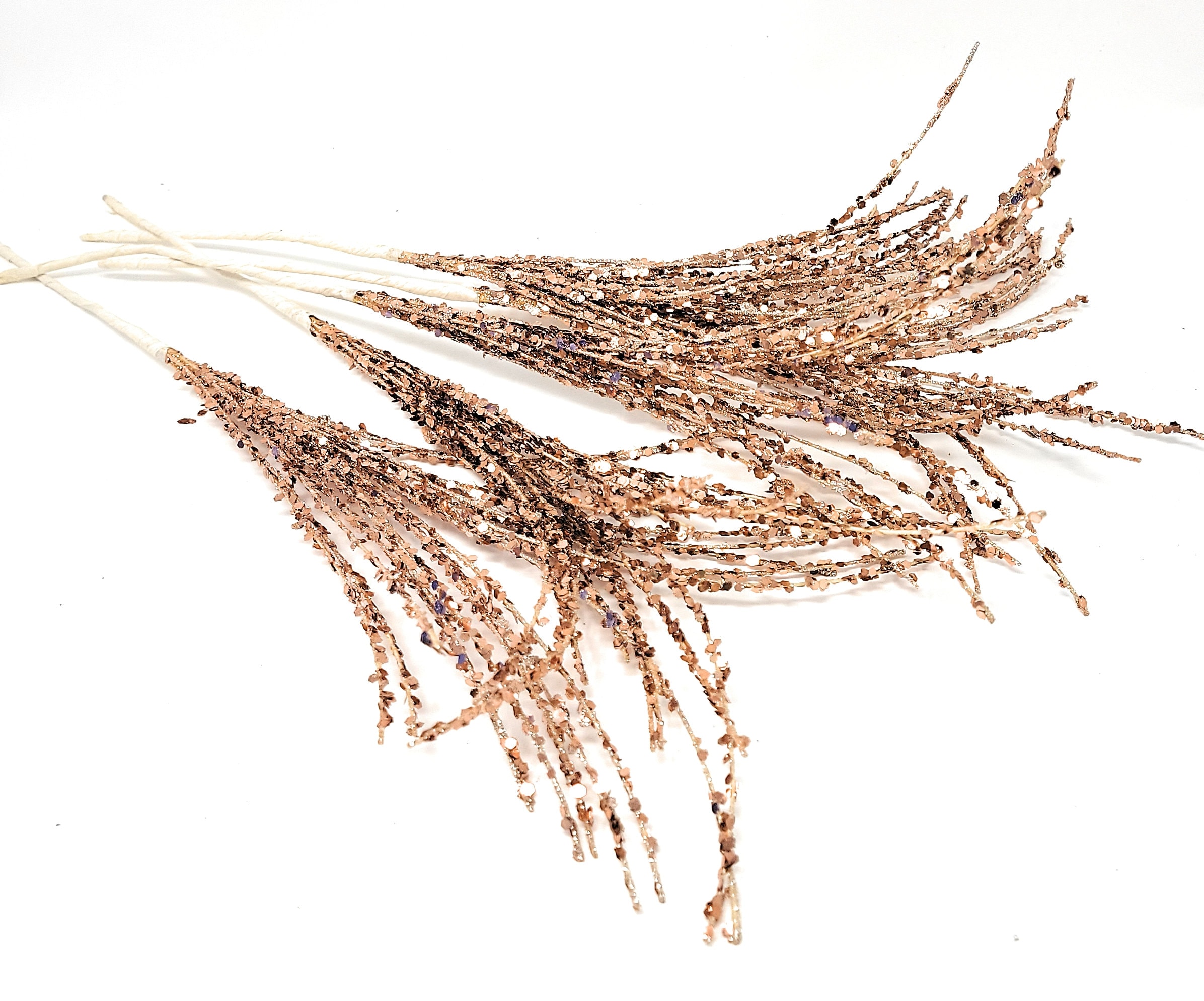 Rose Gold Picks Wreath Attachments Vase Decorations Glitter Etsy