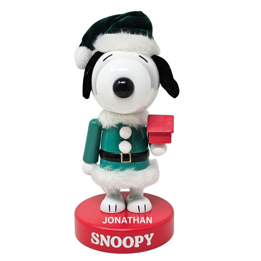 Snoopy Nutcracker in Green Santa Suit 9 Personalized Etsy