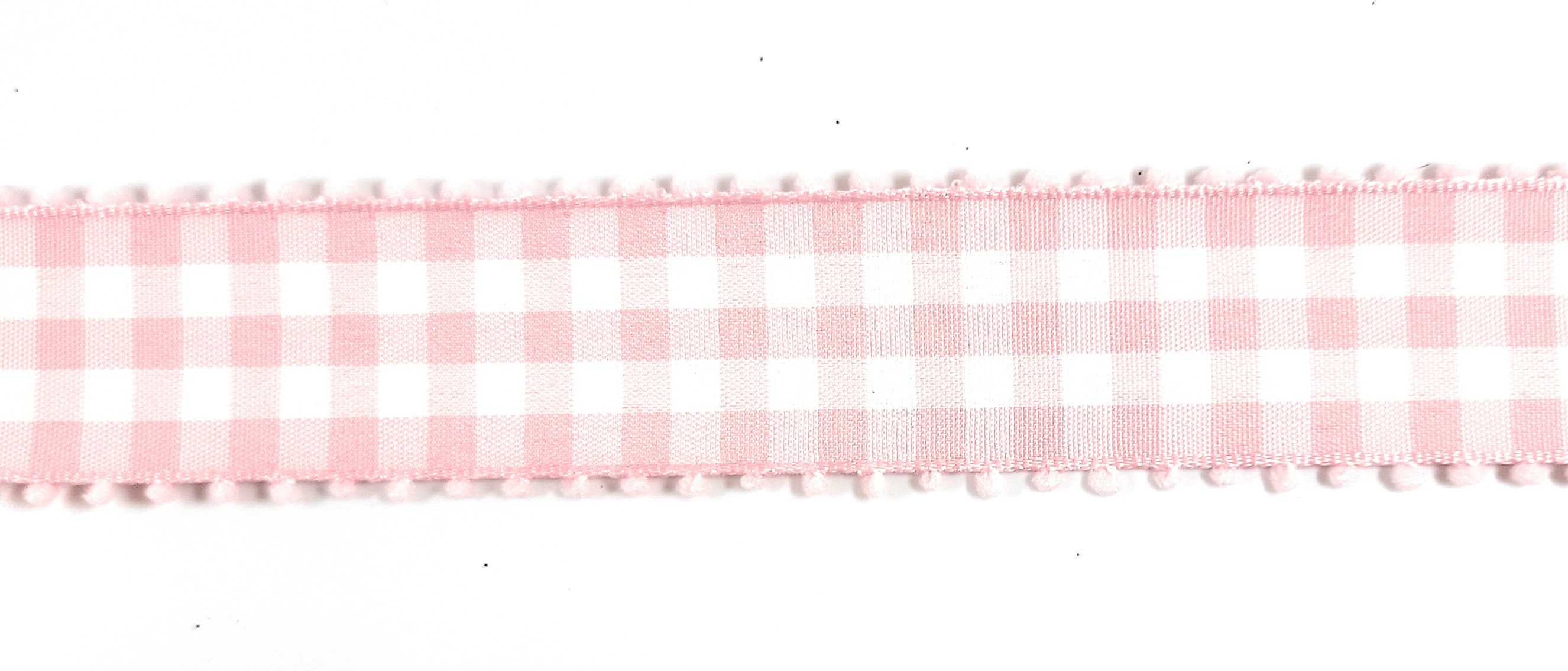 Light Pink Plaid Gingham Wired 2.5 Ribbon, 9 Feet (Free Shipping)