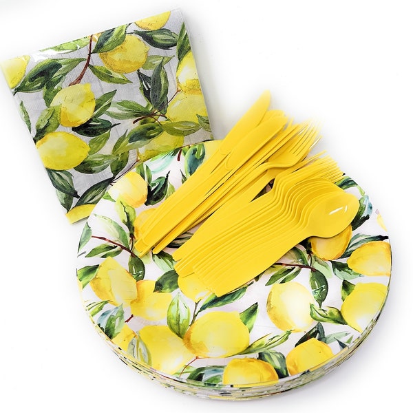 Lemon Paper Napkins Etsy