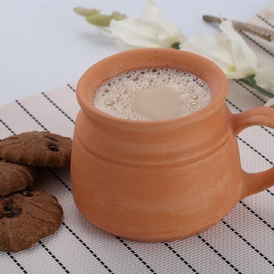 Terracotta Earthen tea cups small-Set of 2pc image 3