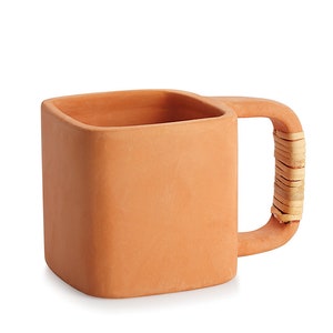 Terracotta Clay Square Tea Mug image 1