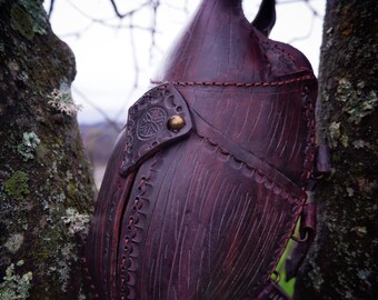 Sculptural Leather Beetle Bag - Rhinoceros Beetle Wearable Art