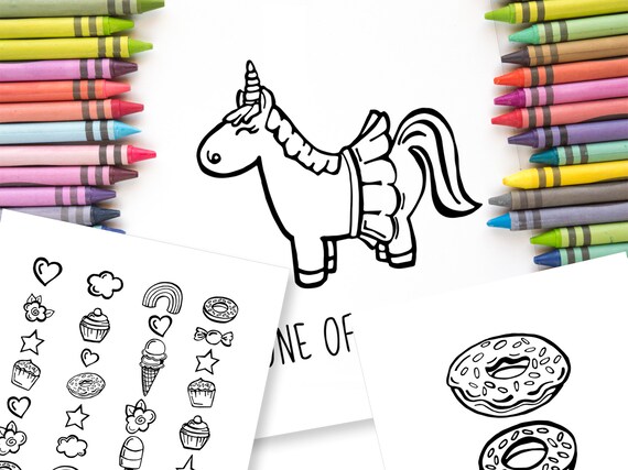 Download Unicorn Magic Coloring Sheet Set Of 12 Preschool Activity Etsy