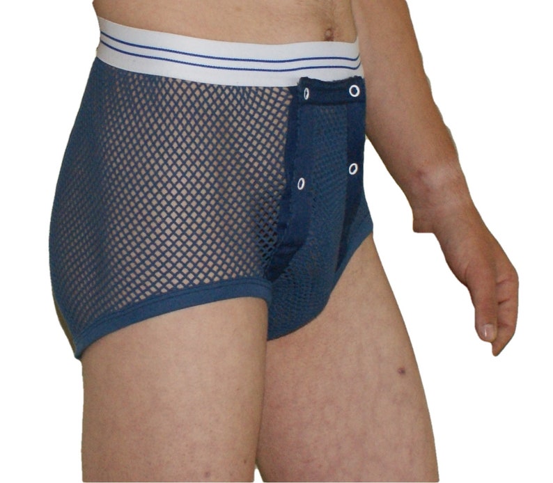 Retro Flap Design with Double Seat String Underwear in Blue Etsy