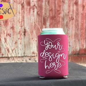 Burgund können Kühler Mockup kann Halter Neopren können Kühler