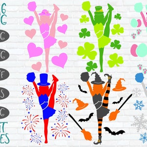 Cheerleader Holiday or Special Occasion Mini Bundle  SVG