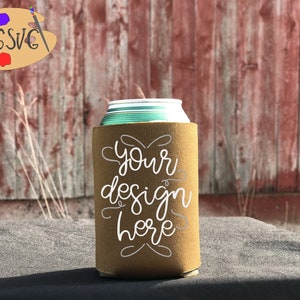 Braun kann kühler Mockup kann Halter Neopren können Kühler