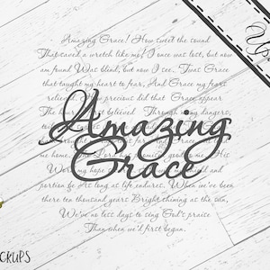 Amazing Grace Hymn SVG Laser Design UPDATED