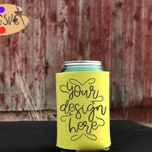 Gul burkkylare Mockup burkhållare neopren burkkylare