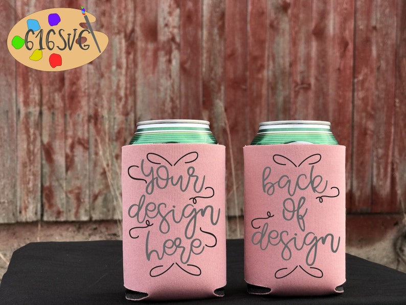 Download Coral Can Cooler Mockup Can Holder Neoprene Can Cooler | Etsy