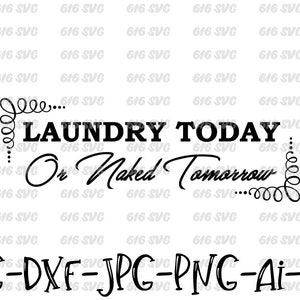 Laundry Today or naked tomow laundry room decor SVG