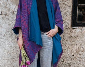 Kimono Coat | Reversible Cotton Jacket | Kimono Robe | One Size | UNISEX