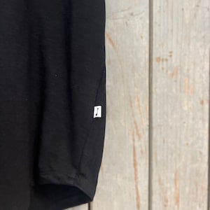 Simple T-shirt Organic Cotton Freesize Round Neck Black image 5