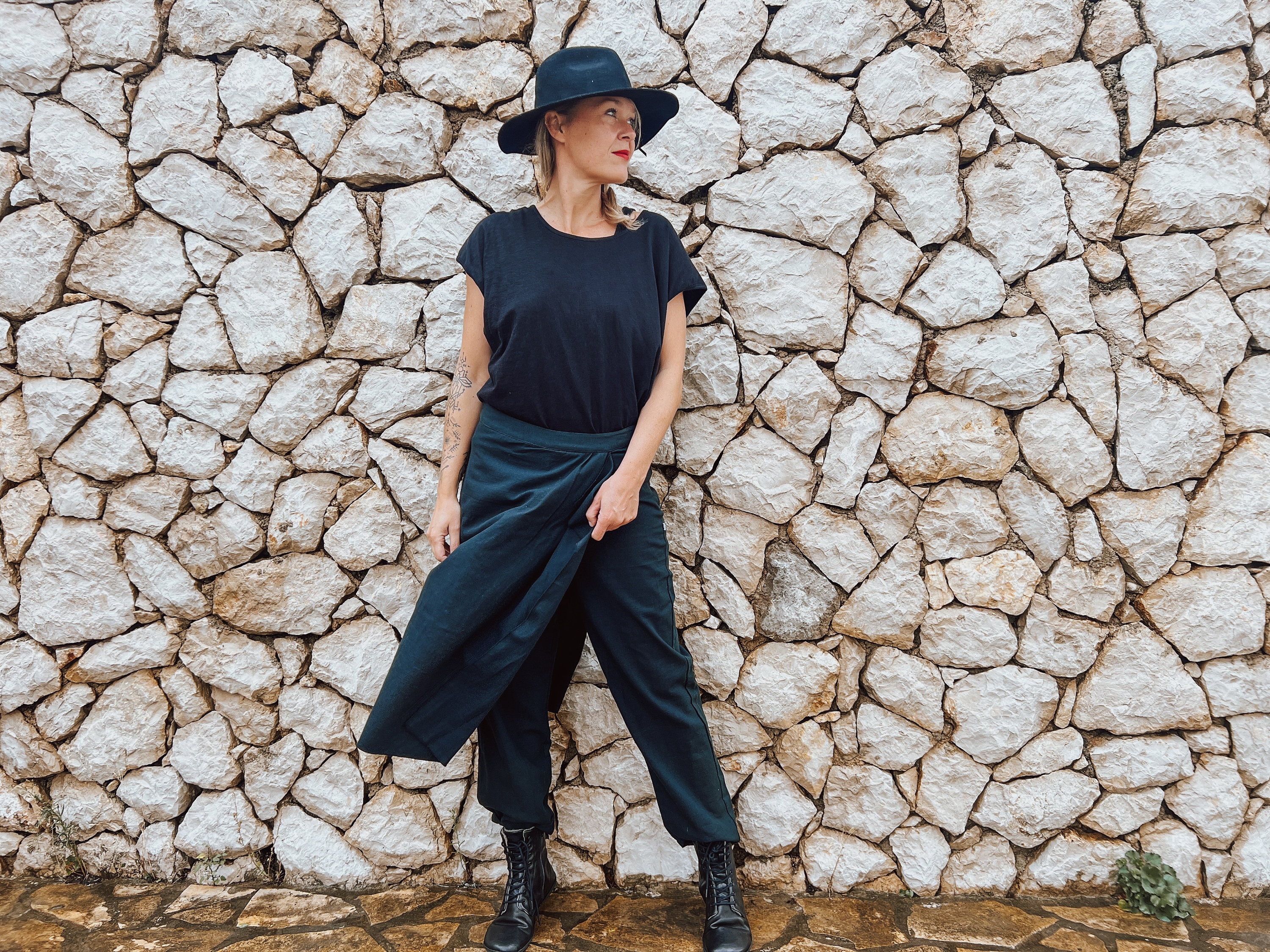 Cotton Pants With Skirt Overlay | Bohemian | Special Dress Cotton Pants With Skirt Overlay | Bohemian | Special Dress