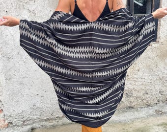 Reversible Block Print Kimono Cardigan: Organic Cotton Robe