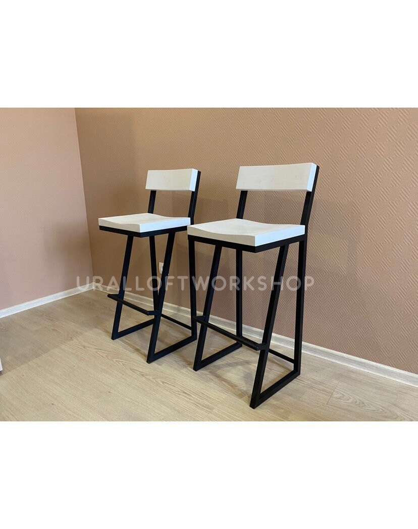 Industrial Style Bar Stool Pub Stool Wood and Metal Stool Etsy