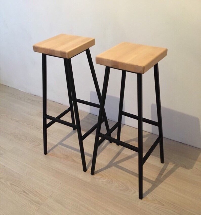 Style Bar Stool Pub Wood And Metal Image 0