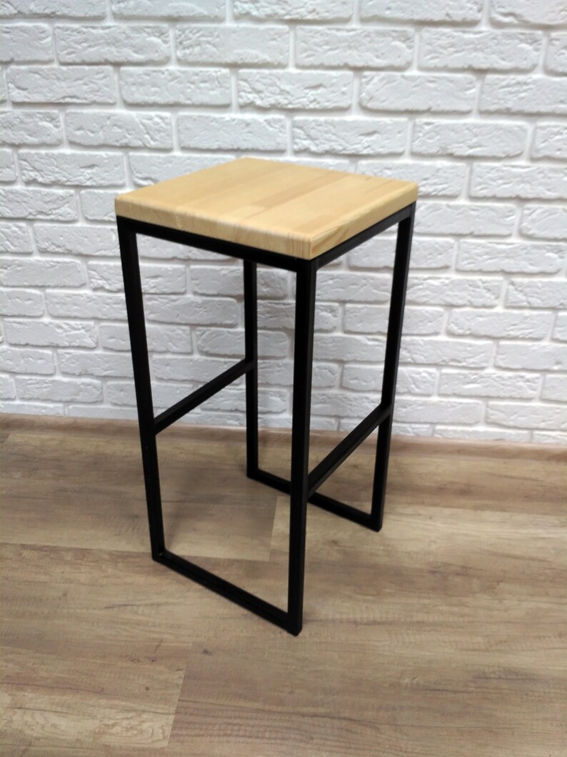 Bar Stool Industrial Style Barstool Wood And Metal Chair