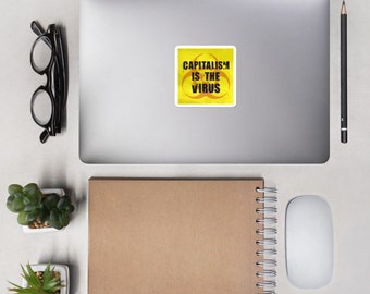 AntiCapitalist Virus Sticker  |  Capitalism is the Virus, Covid socialism socialist