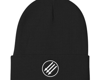 Iron Front Knit Beanie  |  antifa hat antifascist black bloc toboggan winter protest circle three arrows