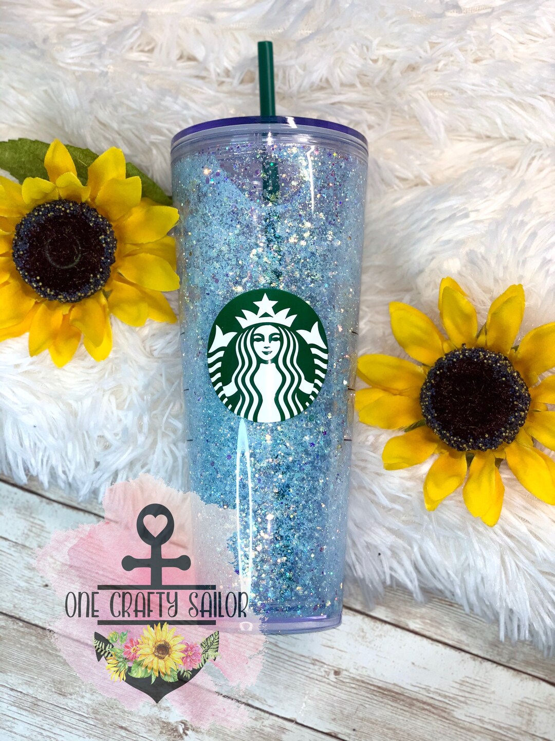 Floating Glitter Double Walled Tumbler Snow Globe Tumbler Etsy