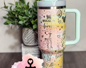 Winnie the Pooh 40oz Tumbler | Laser Engraved Disney Travel Mug | Personalized Stainless Steel | Hundred Acre Wood Gift | Magical Design