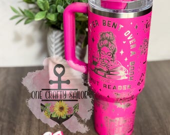 40oz Spicy Book Babe Tumbler | Laser Engraved Full Wrap | Romance & Smut Readers | Seamless Design | Book Lover Travel Cup | Booktok Tumbler