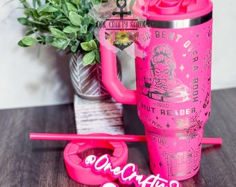 40oz Spicy Book Babe Frost Buddy Tumbler | Laser Engraved Full Wrap | Romance & Smut Readers | Book Lover Travel Cup | Booktok Tumbler