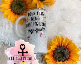 Engagement Glitter Tumbler: Future Mrs. Proposal Gift