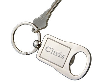 Personalized Silver Bottle Opener Key Chain Engraved Groomsmen Gift For Him Custom Key Ring Car House Keys Holder Barware Beer Tool
