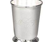 Personalized Polished Silver Mint Julep Cup 11 Ounces Engraved Bridesmaid Gift Bar Cocktail Glass Pencil Holder Desktop Vase Planter