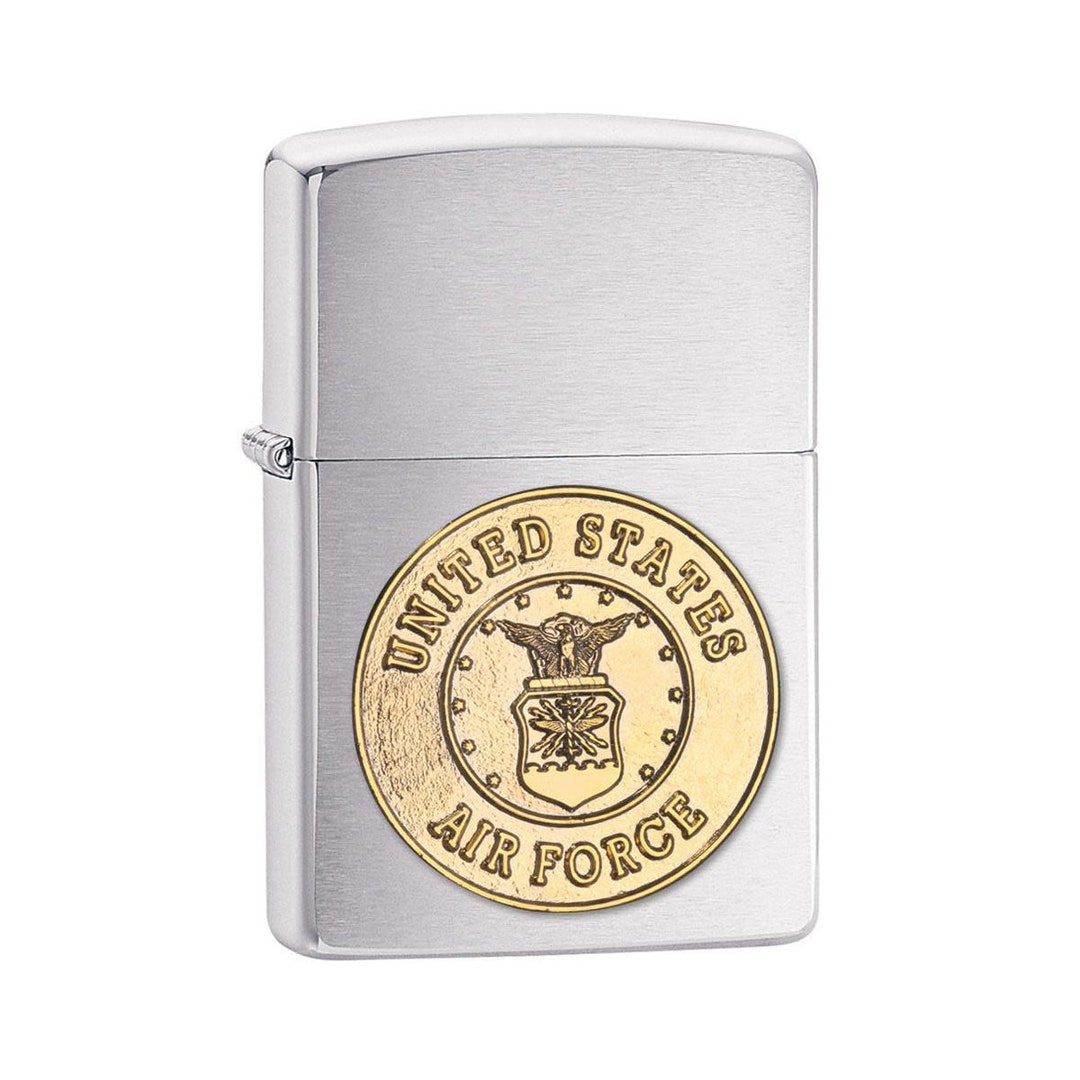Personalized US Air Force Emblem Zippo Lighter Brushed Personalized US Air Force Emblem Zippo Lighter Brushed