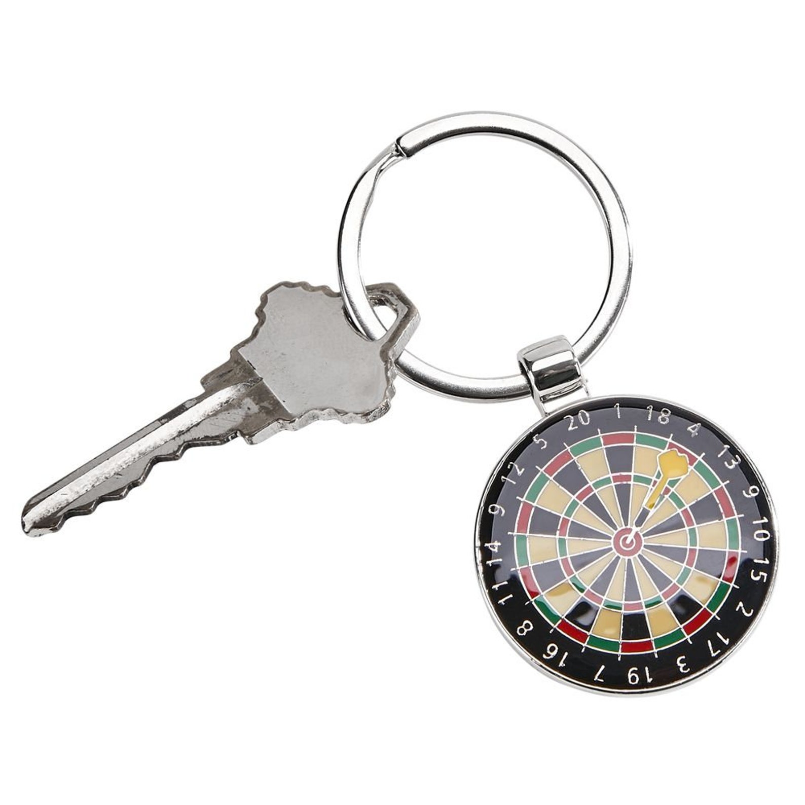Personalized Silver Dart Board Key Chain Engraved Groomsmen Gift for