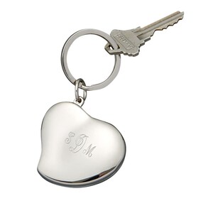 Personalized Silver Heart Shaped Photo Locket Key Chain Engraved Bridesmaid Gift For Her Custom House Key Ring Holder Picture Frame