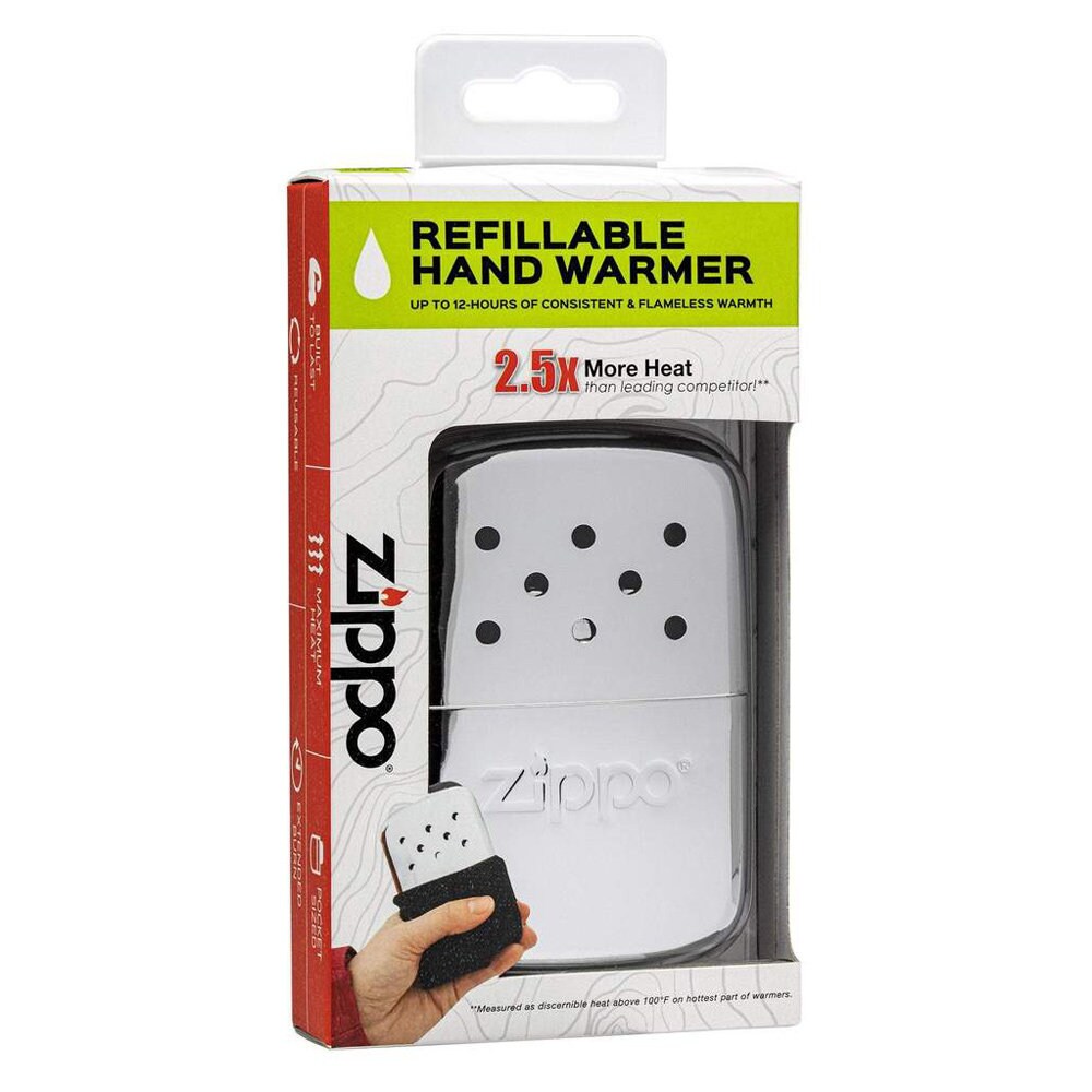 Zippo 12-Hour Refillable Hand Warmer - Flameless Heat & Odorless - For Cold Weather - Lighter Fuel Rechargeable - Durable Metal Build - High Polish Chrome - View #7