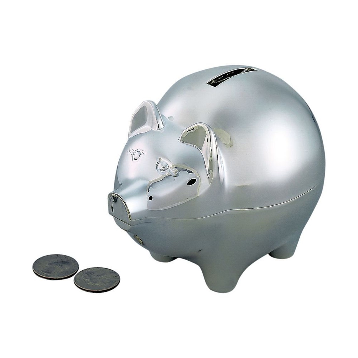Personalized Large Polished Silver Finish Piggy Bank Engraved - Etsy Canada