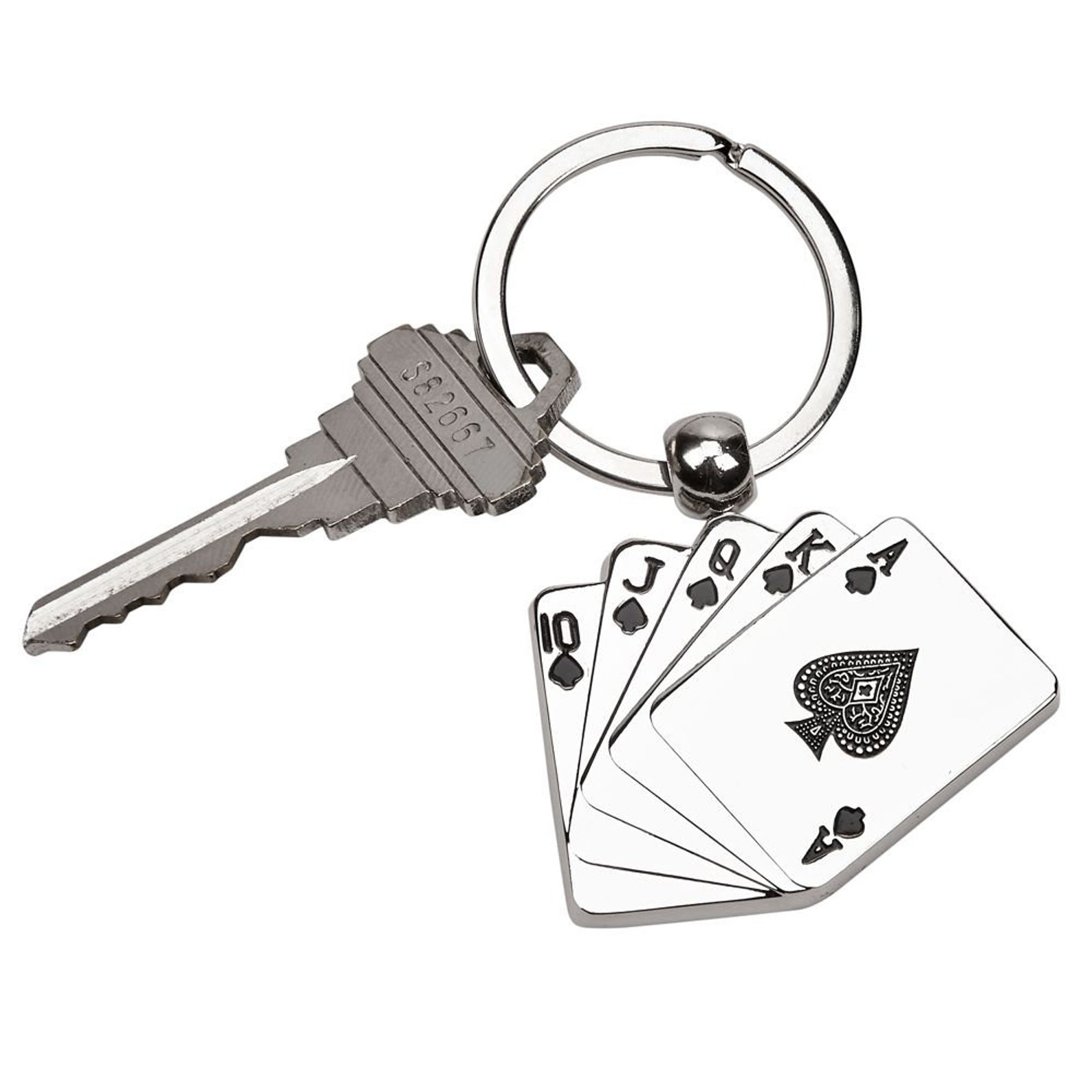 Personalized Silver Playing Cards Key Chain Engraved Groomsmen Gift for ...