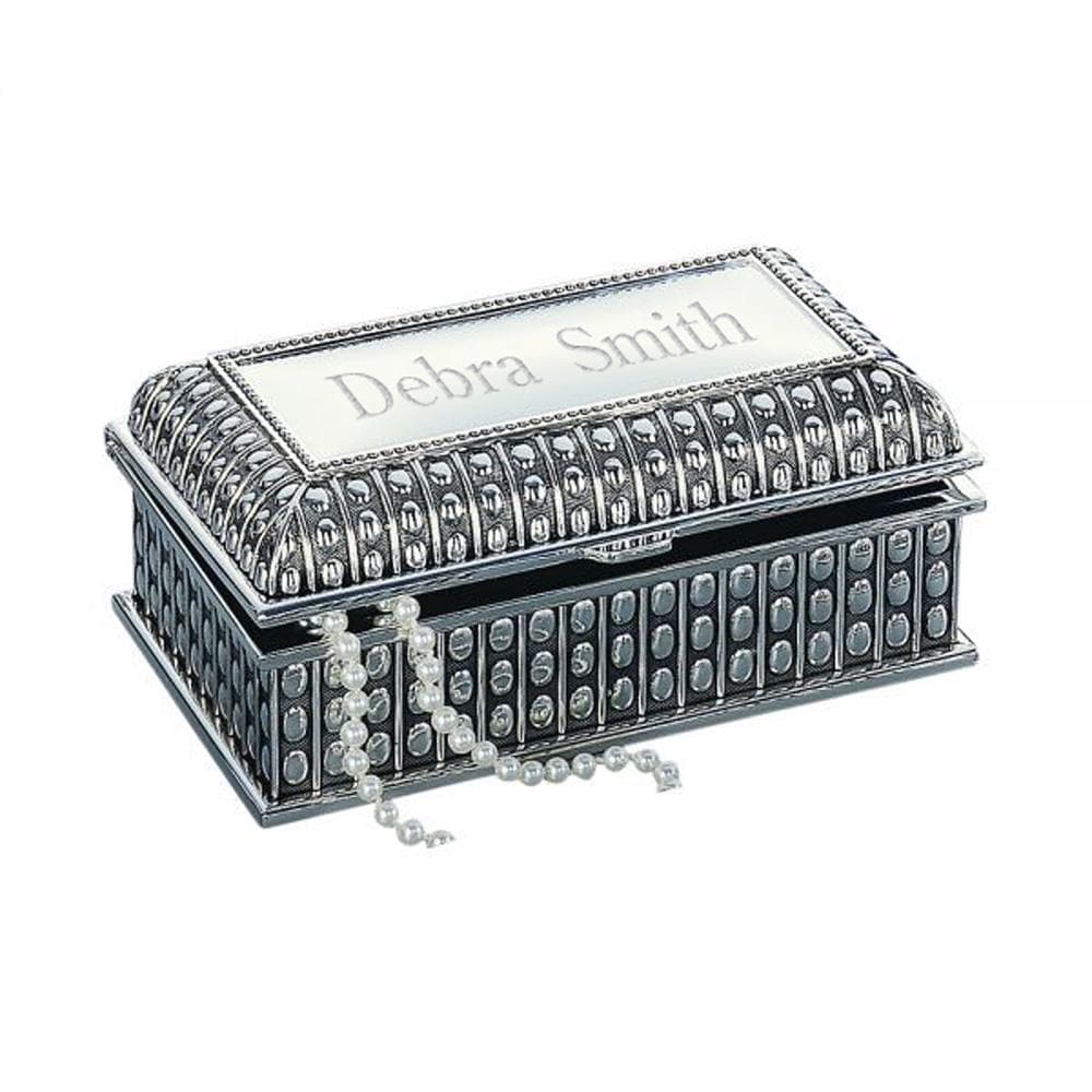 Personalized Large Beaded Chest Jewelry Box Antique