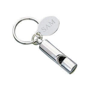 Personalized Silver English Bobby Whistle Key Chain Engraved Bridesmaid Gift For Her Custom Key Ring Car House Keys Holder Sports Safety