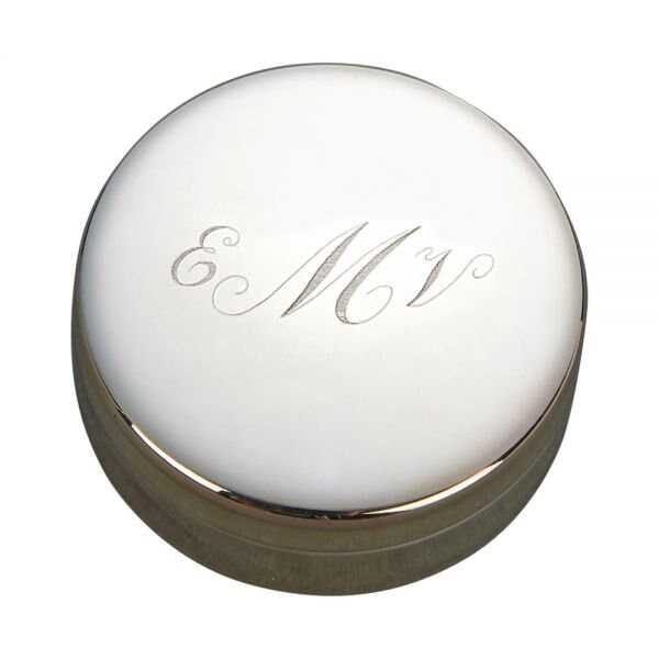 Personalized Small Round Silver Jewelry Box Engraved Bridesmaid Gift For Her Ring Necklace Holder Storage Custom Keepsake