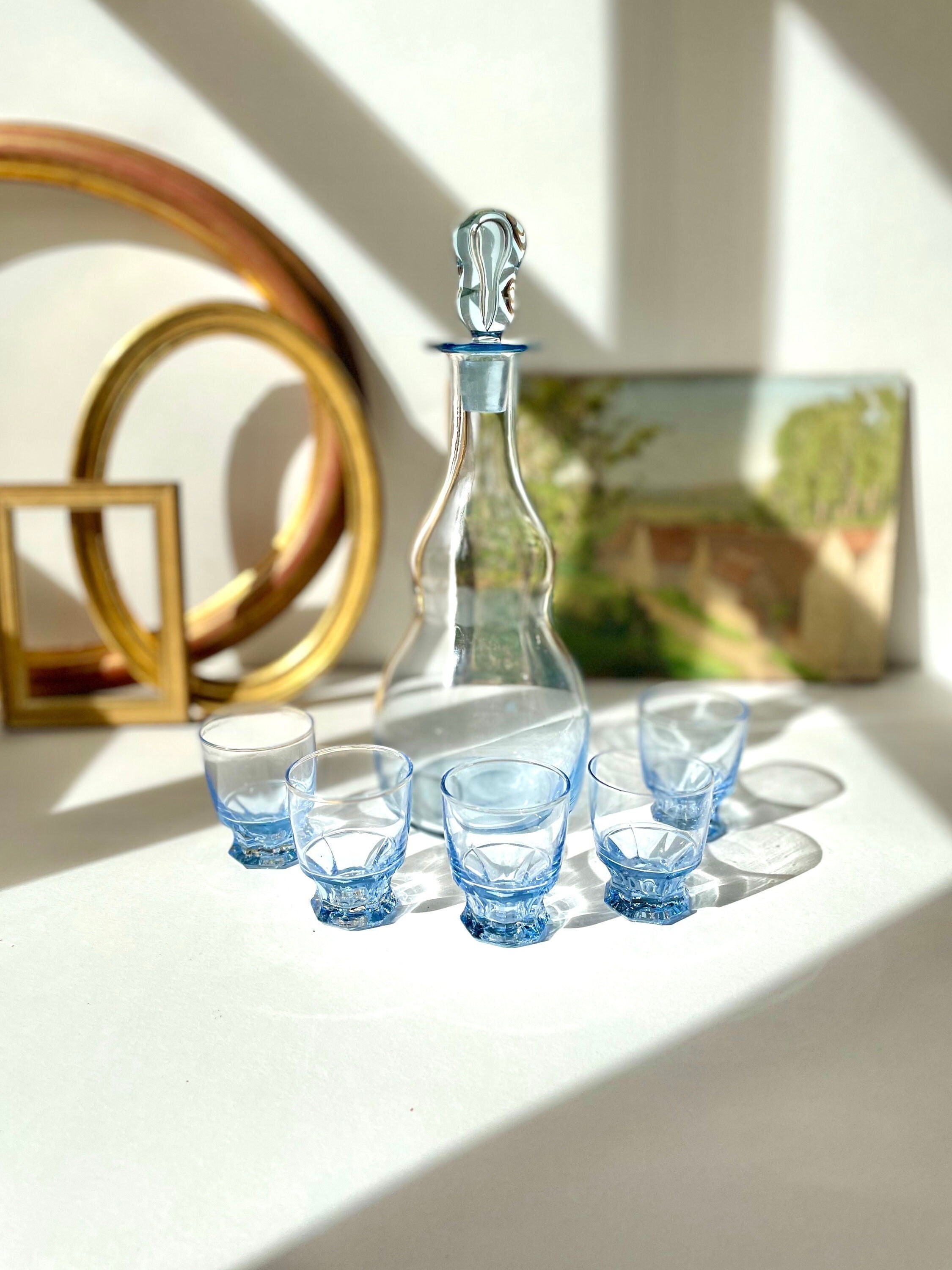 Carafe + Verre à Liqueur Vintage | Fabriqué en France Année 40