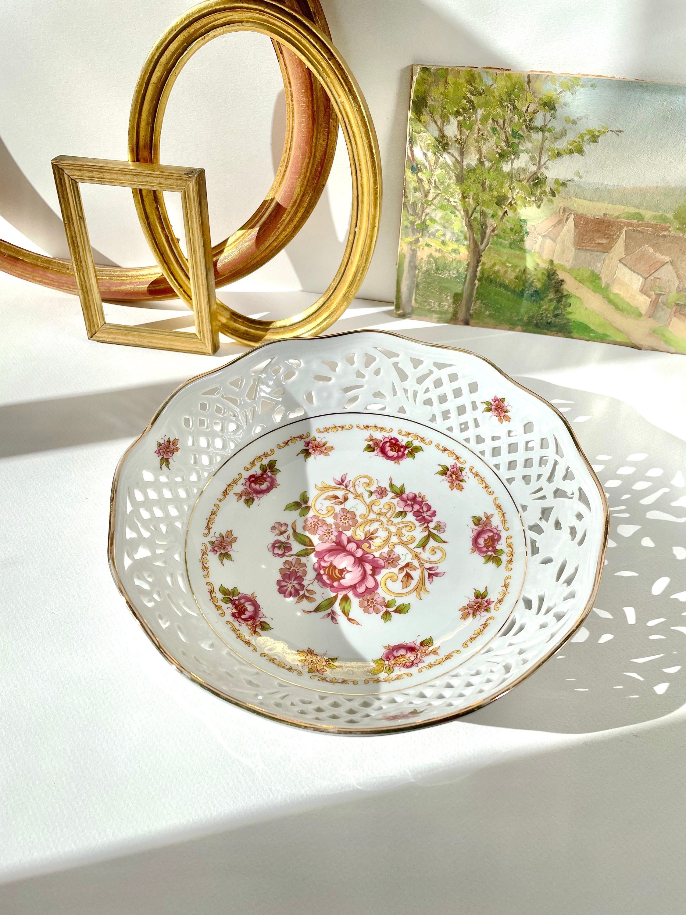 Schumann Arzeberg | Coupe ou Vide Poche en Dentelle Fabriqué Allemagne | Milieu Xxe Siècle