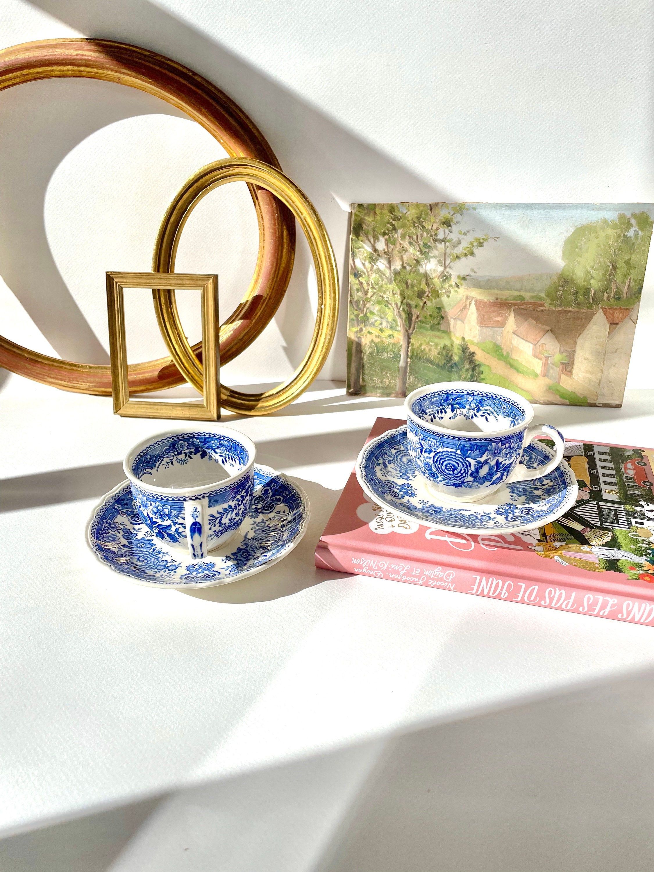 Villeroy & Boch | Tasses + Soucoupes Collection Burgenland Fabriqué en Allemagne | Milieu Xxe Siècle