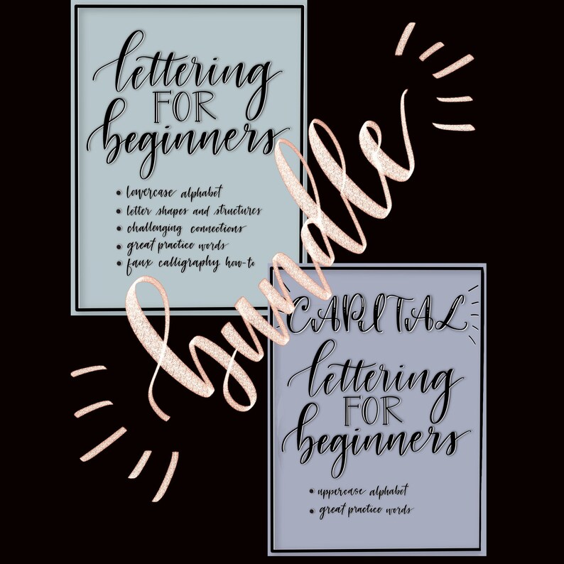 Hand Lettering and Modern Calligraphy Script Worksheets for Etsy