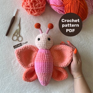 BUTTERFLY Crochet Pattern - Plushie | PDF | English | Instant DOWNLOAD |