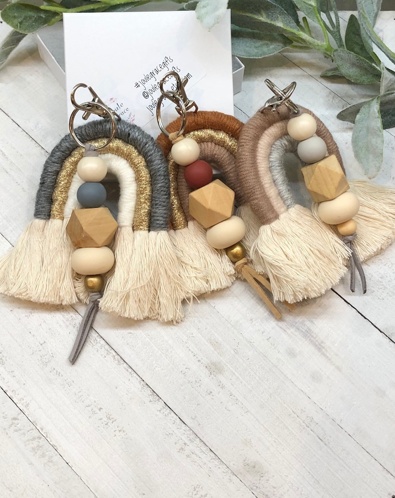 Aesthetic keychains beaded keychain boho keychain teacher Etsy