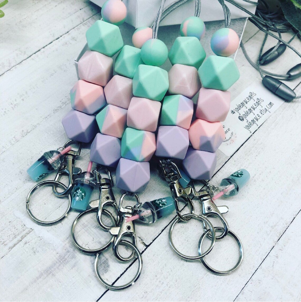Keychain trendy keychain tye dye Starbucks keychain gift Etsy